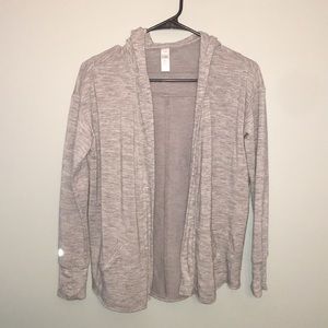 Athleta Girl heather grey sweatshirt/cardigan
